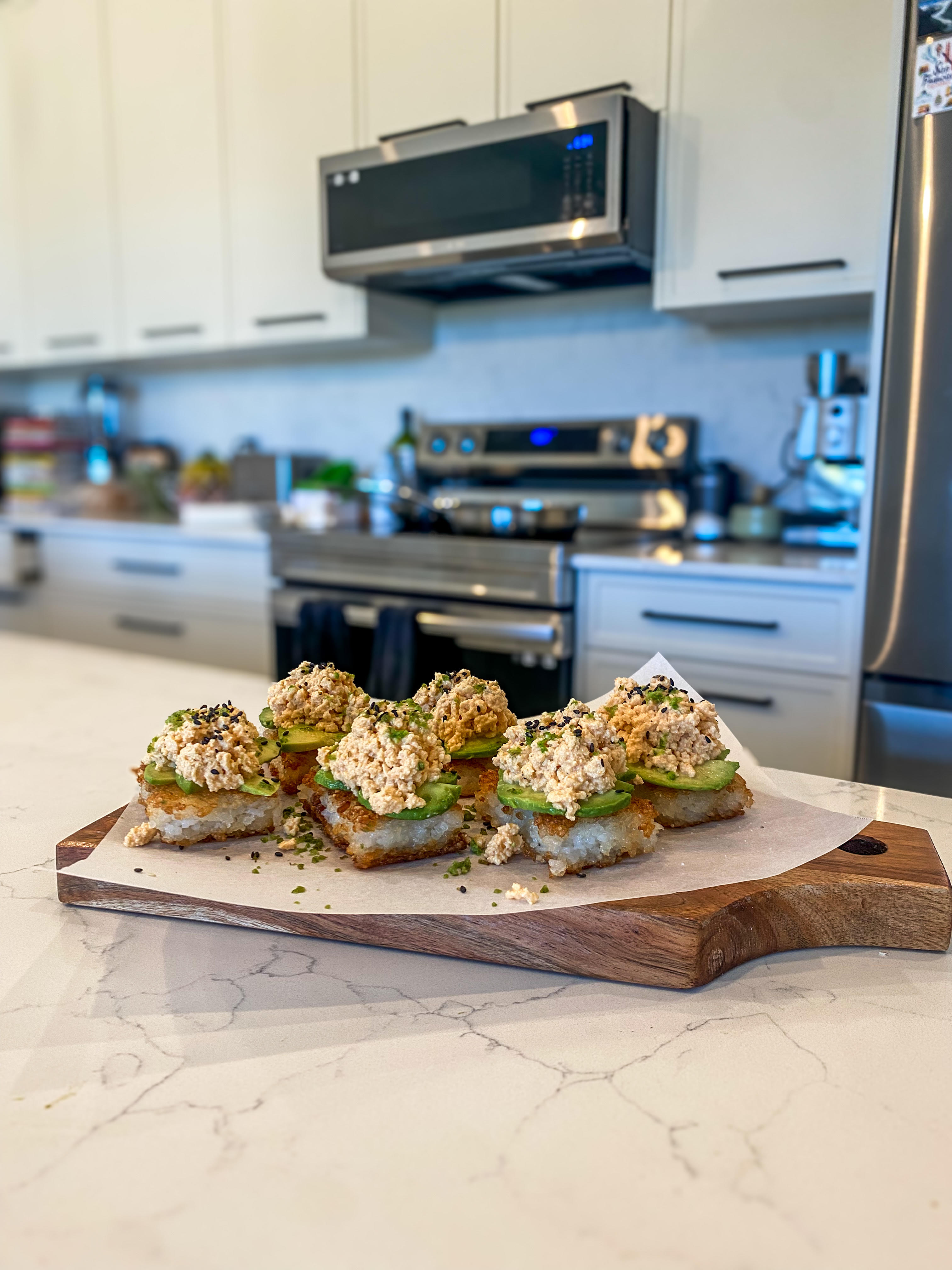 vegan crispy rice sushi bites